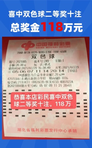 彩市新人斩获双色球二等奖118万:还是倍投好!